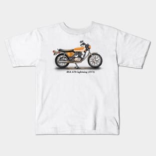 Drawing of Retro Classic Motorcycle BSA A70 Lightning 1971 Kids T-Shirt